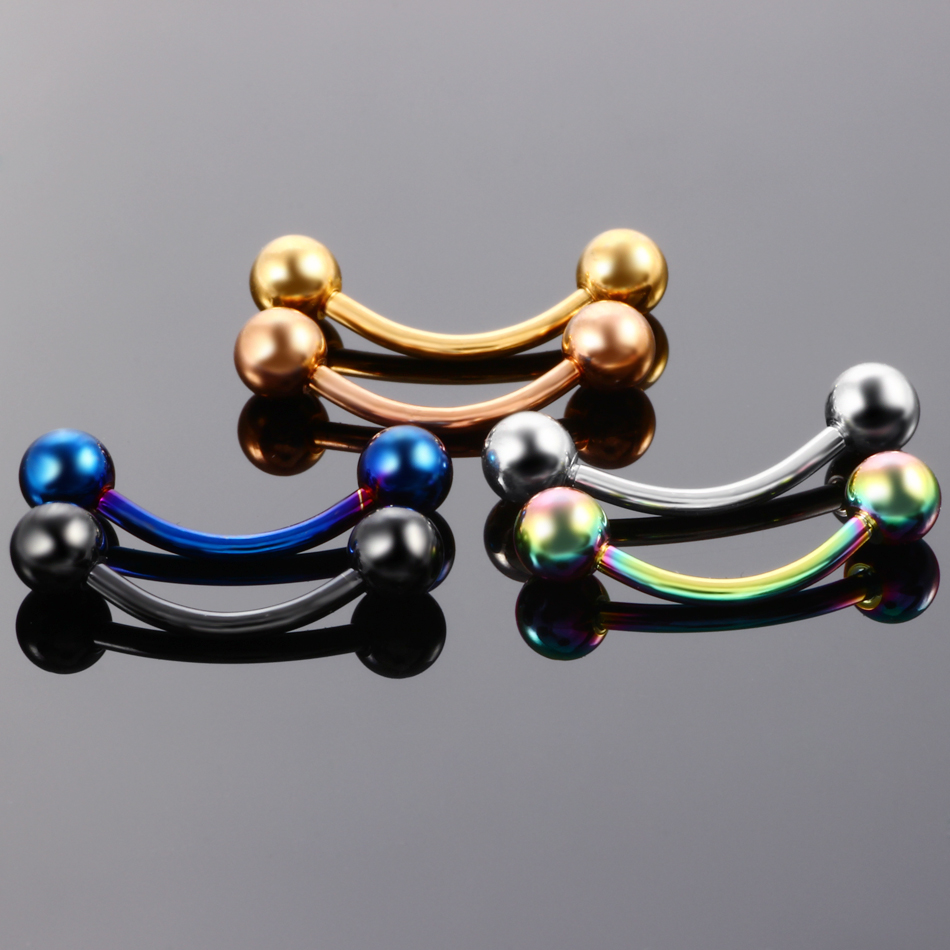 Lot of 2pcs Titanium Anodized  - Eyebrow Curved Barbell 评论和价格