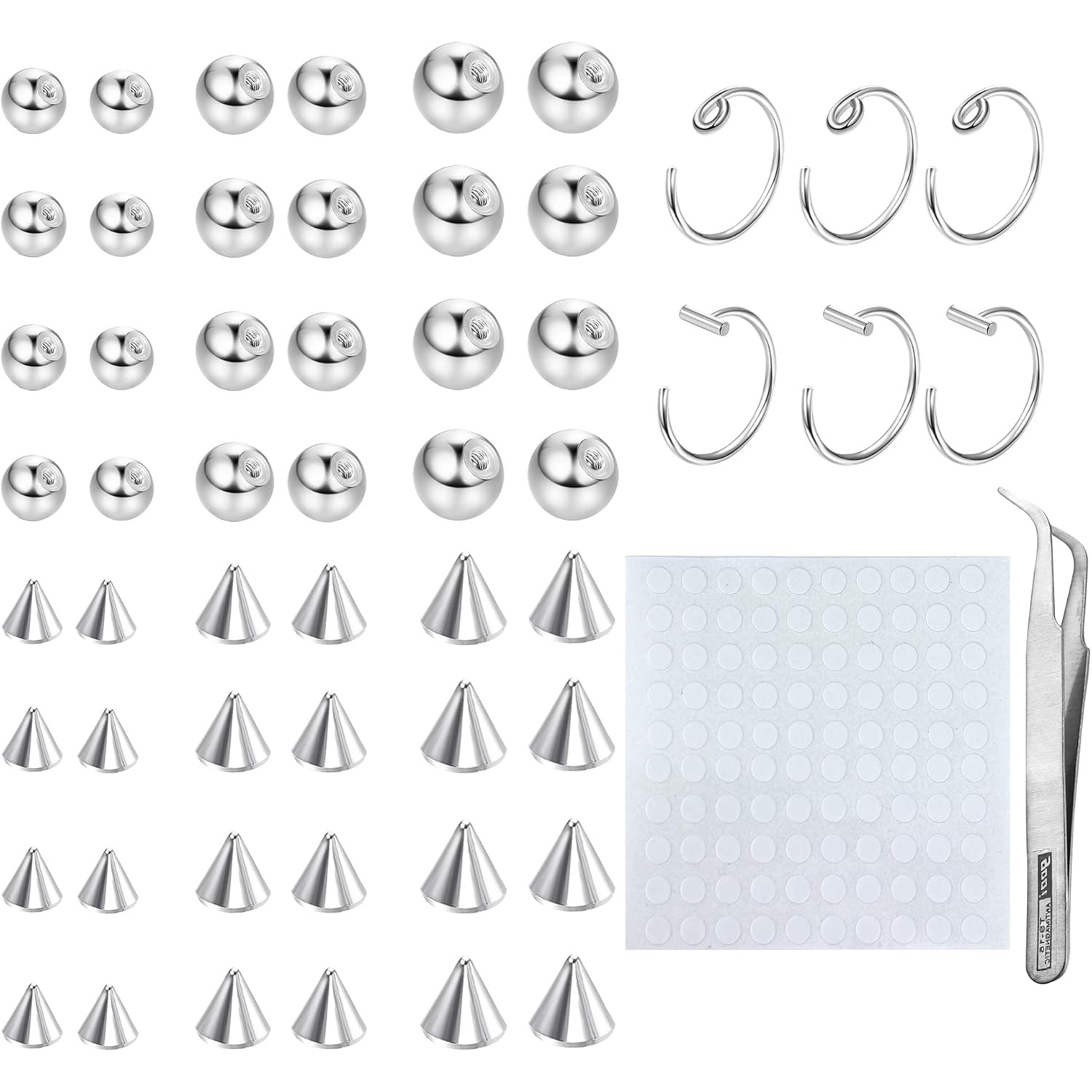 Drperfect Fake Eyebrow Ring Fa - Body Jewelry Replacement Ball 评论和价格