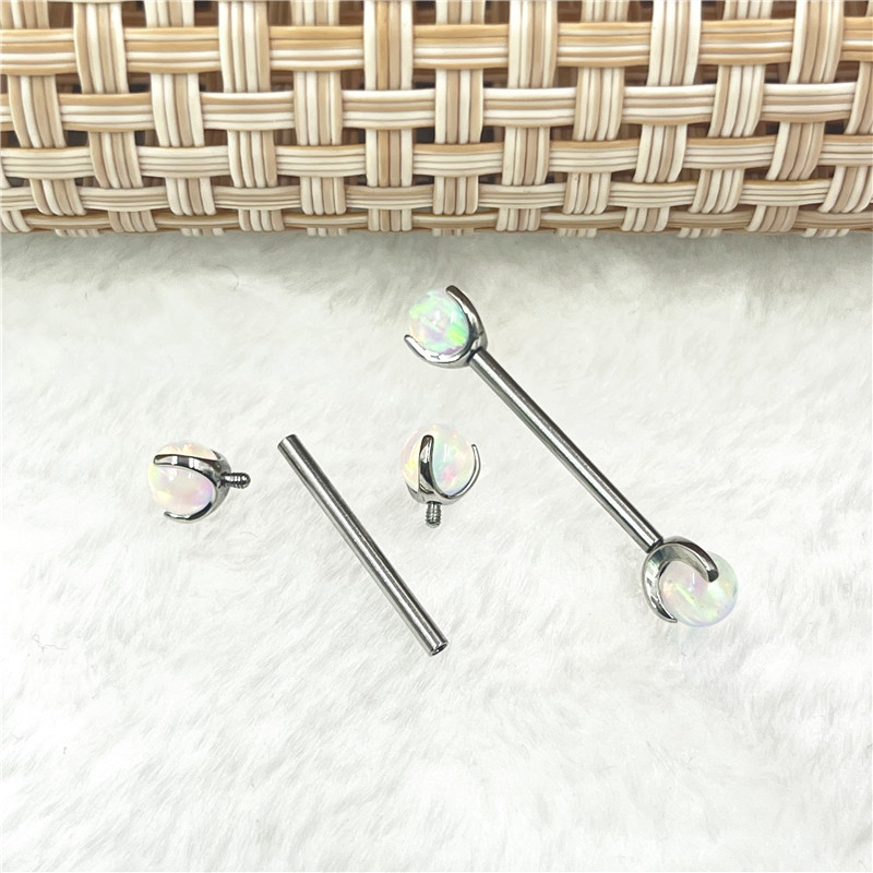 F136 Titanium Opal Milk Nail E - Eyebrow Curved Barbell 评论和价格