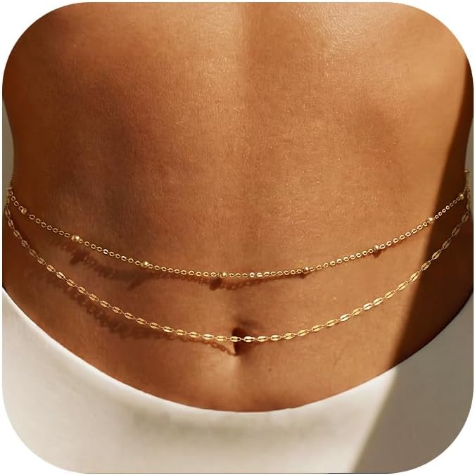 14K Gold Plated Waist Chain Wo - Body Jewelry Sale 评论和价格