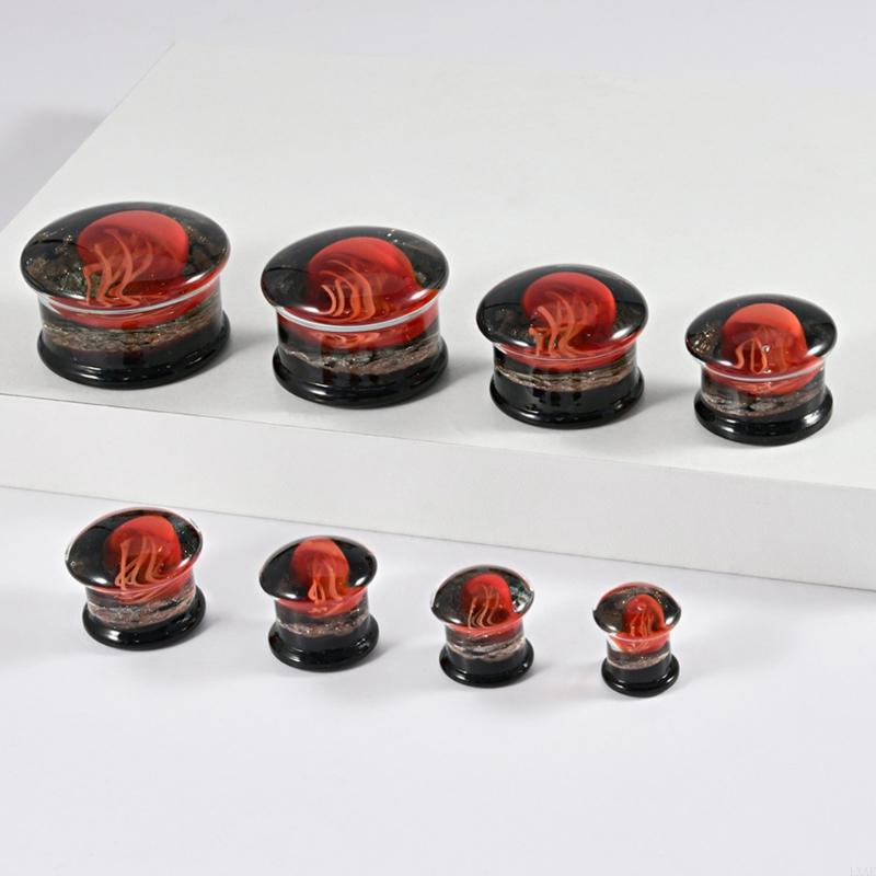  Elegant Jellyfish Glass Ear G - Body Jewelry Ear Gauges 评论和价格